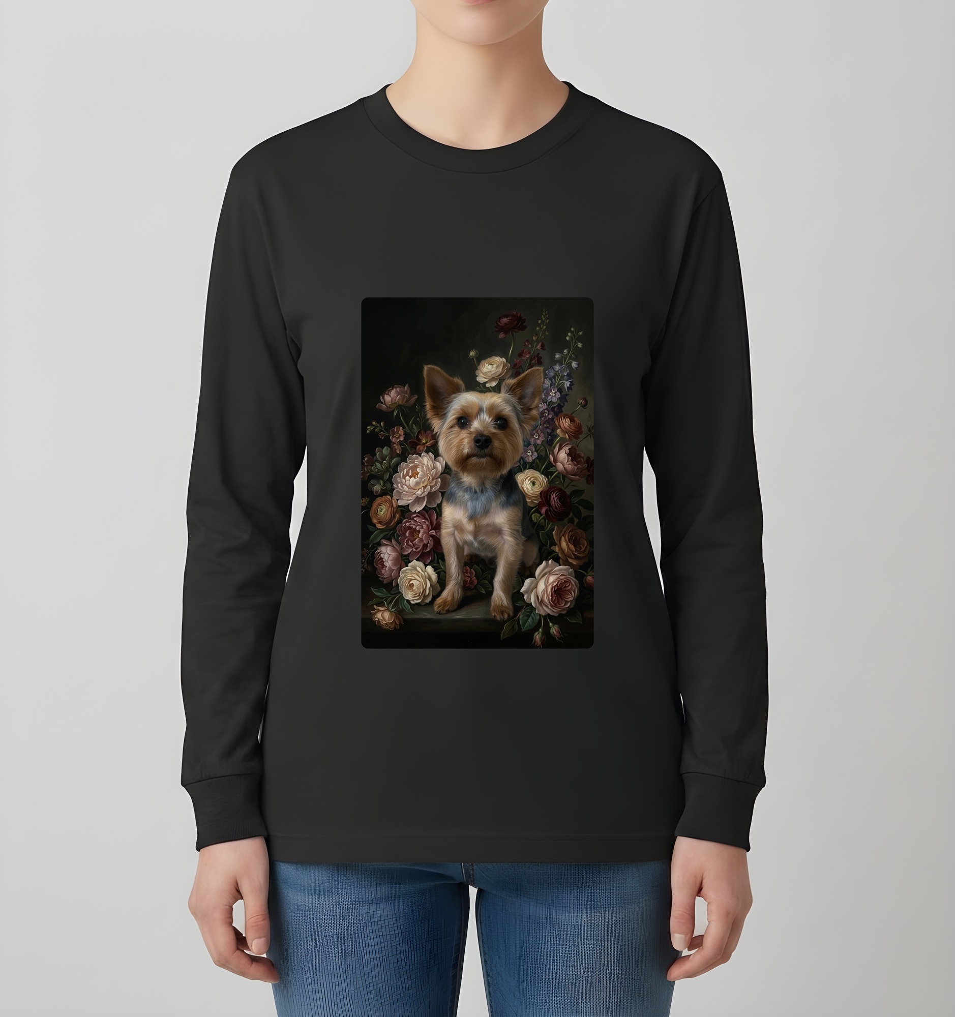 ヨークシャーテリアの長袖Tシャツ 4枚目
