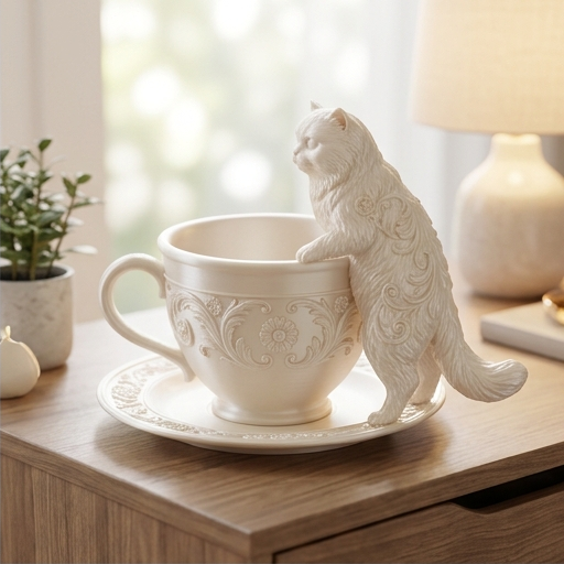 ペルシャ猫のアクセサリートレイ 2枚目