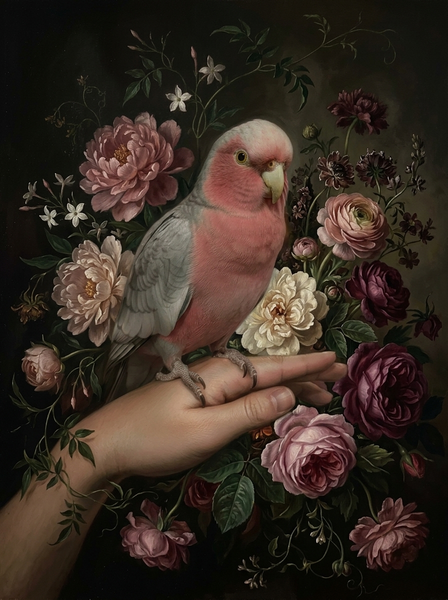 モモイロインコの額装プリント 4枚目