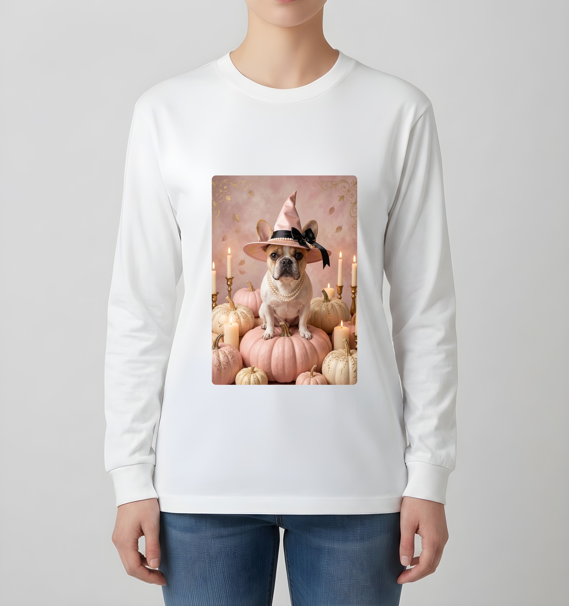 フレンチブルドッグの長袖Tシャツ 4枚目