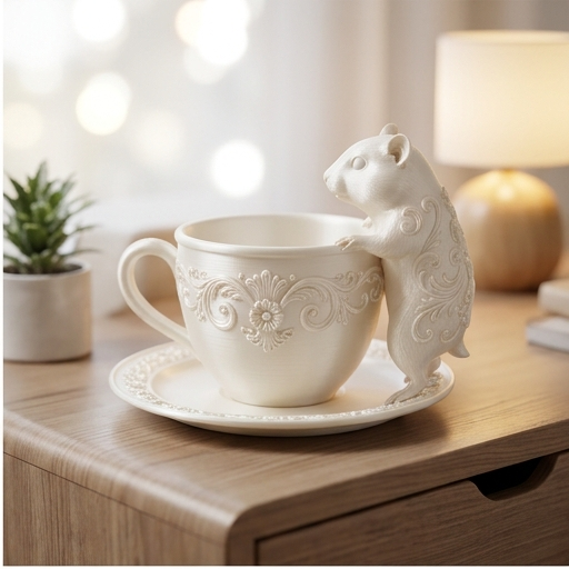 キンクマハムスターのルネサンス肖像画アクセサリートレイ（シルクホワイト）（2枚目）