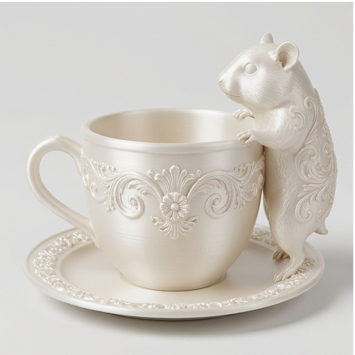 キンクマハムスターのルネサンス肖像画アクセサリートレイ（シルクホワイト）（3枚目）