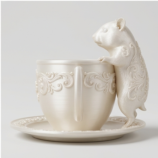 キンクマハムスターのルネサンス肖像画アクセサリートレイ（シルクホワイト）（4枚目）