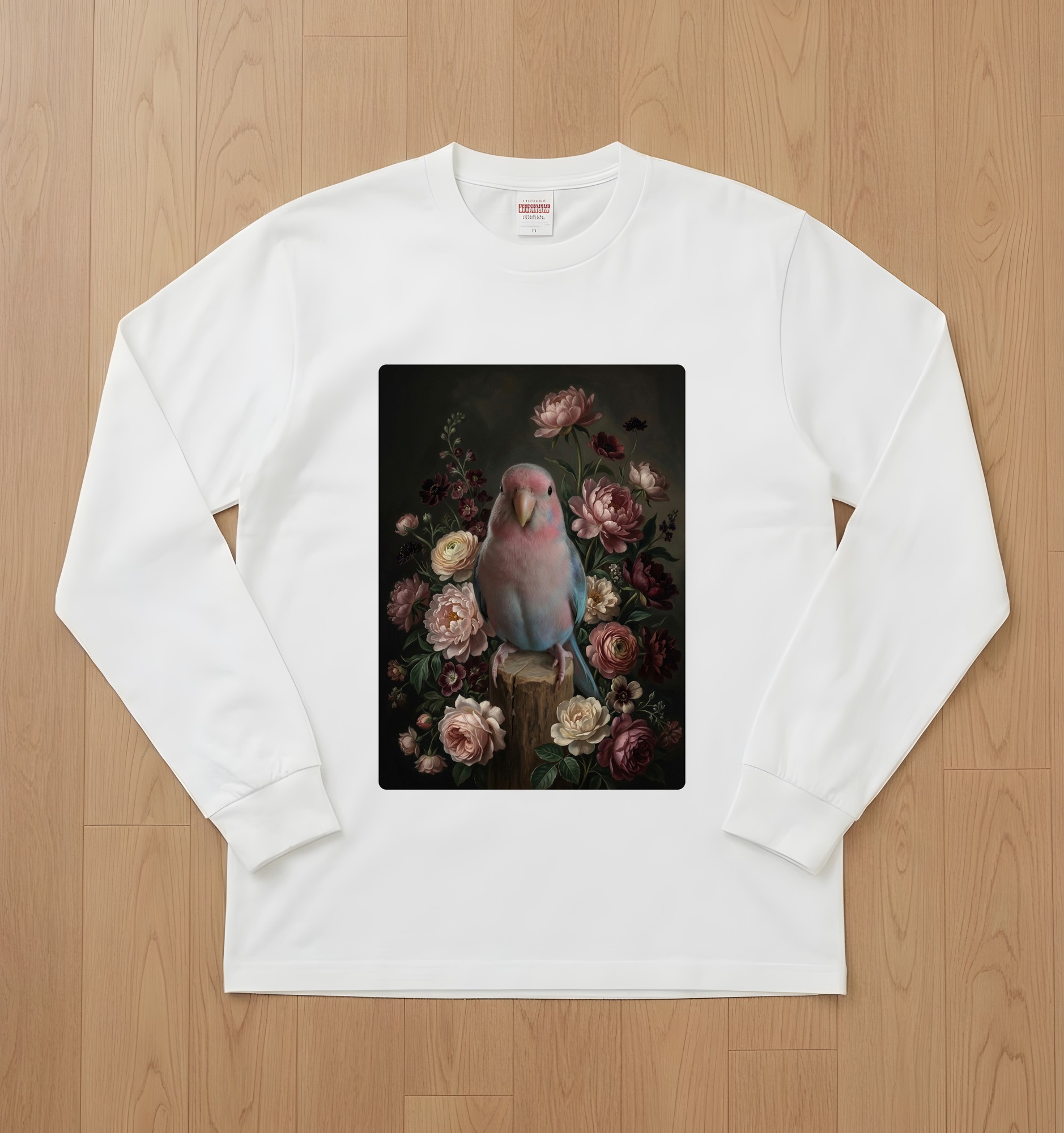 アキクサインコの長袖Tシャツ 1枚目