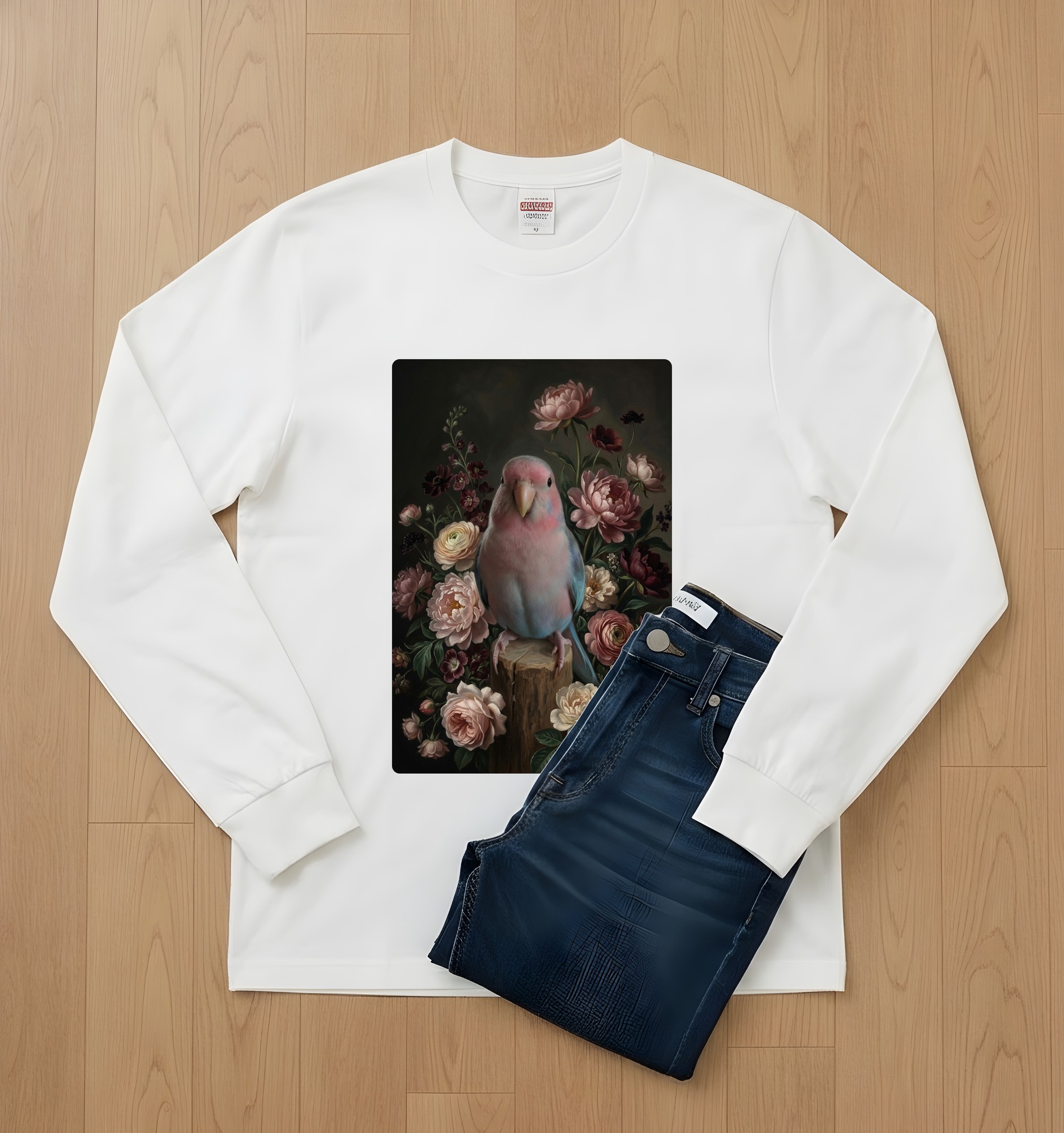 アキクサインコの長袖Tシャツ 2枚目