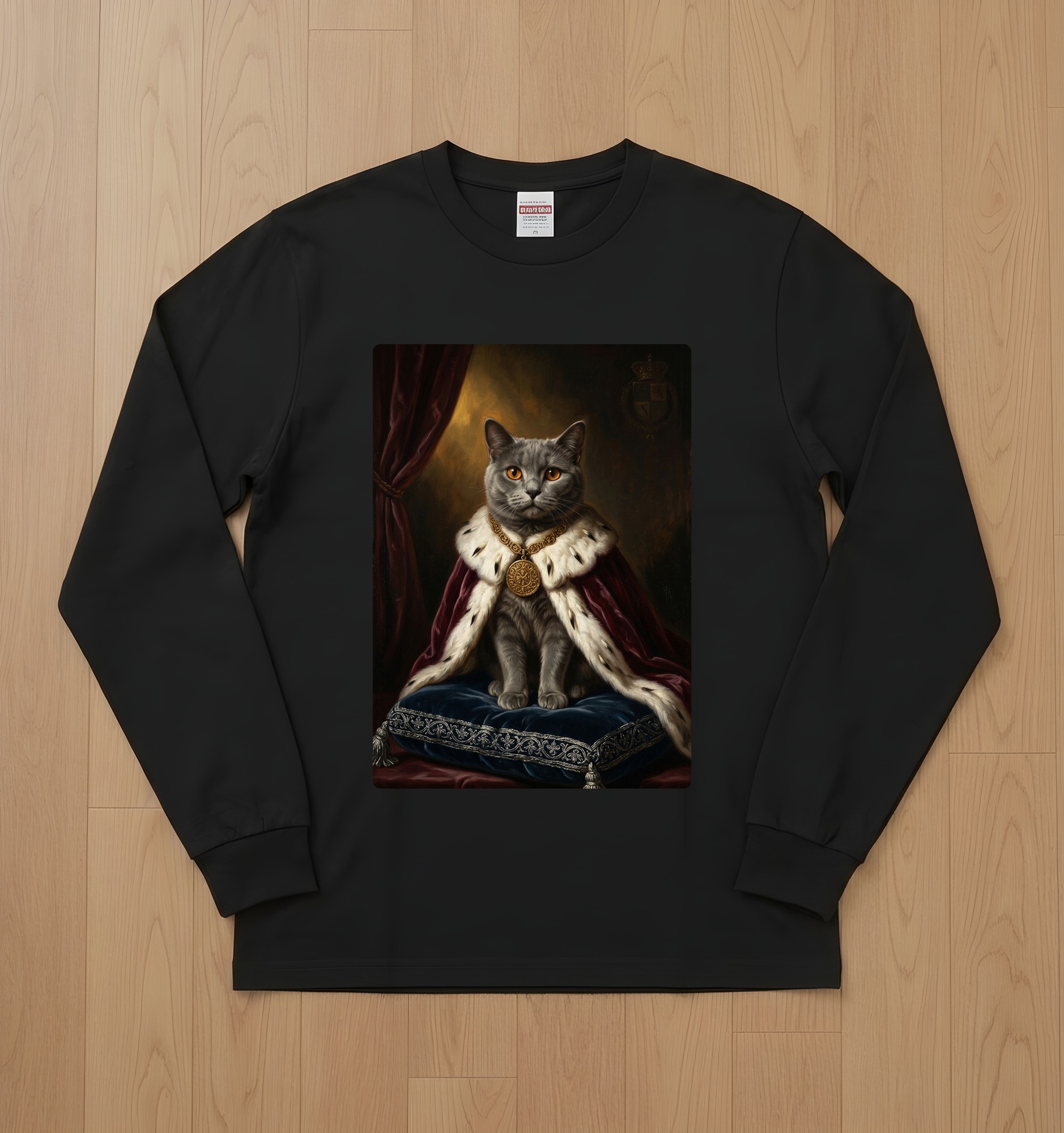 シャルトリューのルネサンス肖像画長袖Tシャツ(ブラック)