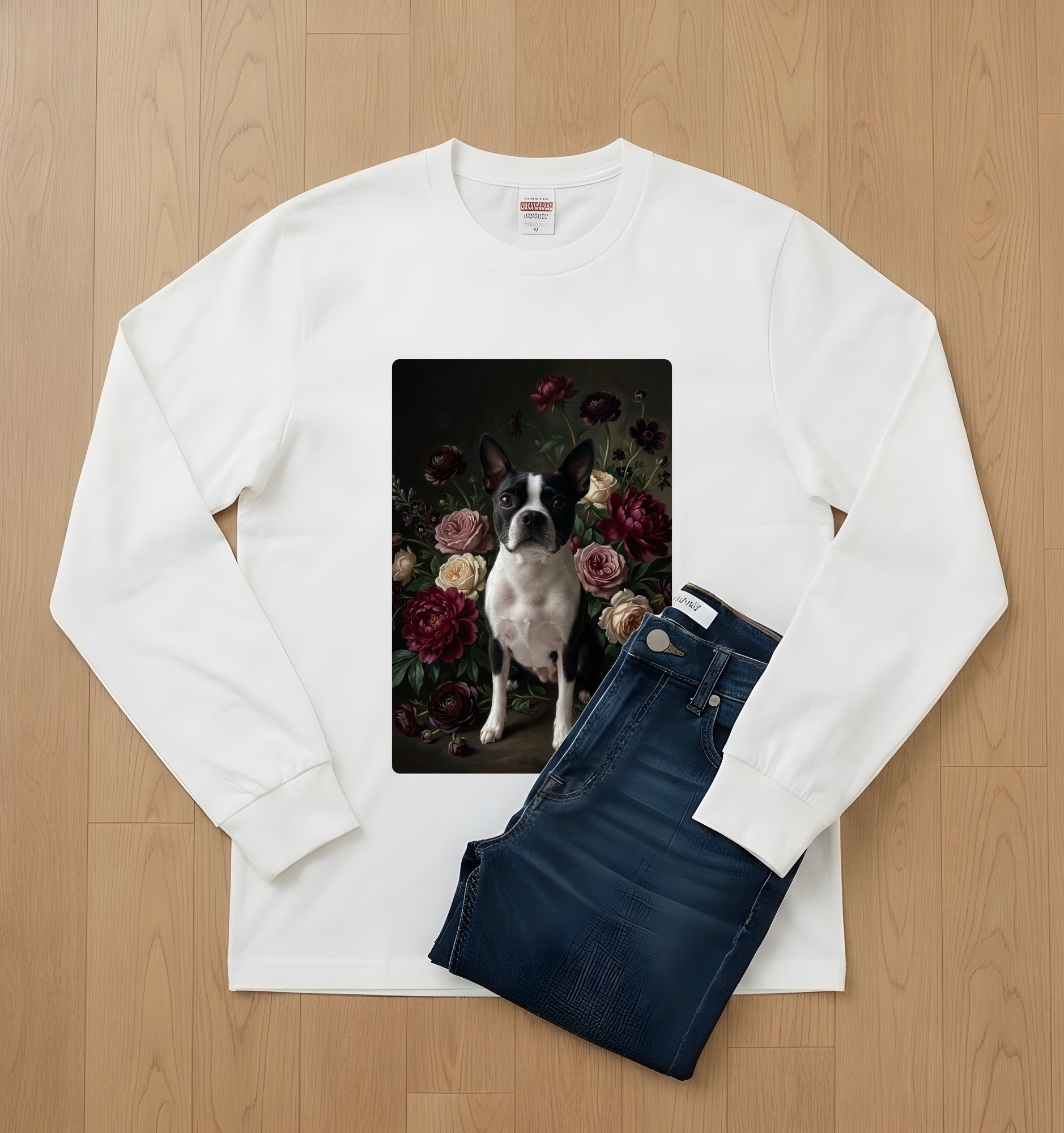 ボストンテリアの長袖Tシャツ 2枚目
