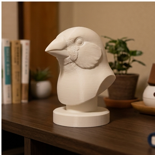 アサヒスズメのルネサンス肖像画胸像