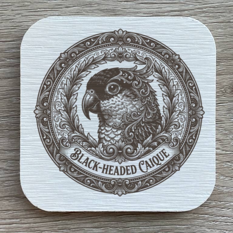 ズグロシロハラインコのルネサンス肖像画コースターセット