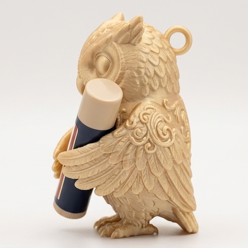 コノハズクのルネサンス肖像画リップケース(シルクゴールド)(2枚目)
