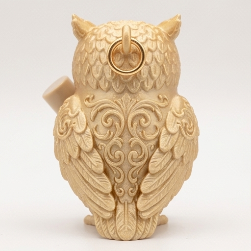 コノハズクのルネサンス肖像画リップケース(シルクゴールド)(3枚目)
