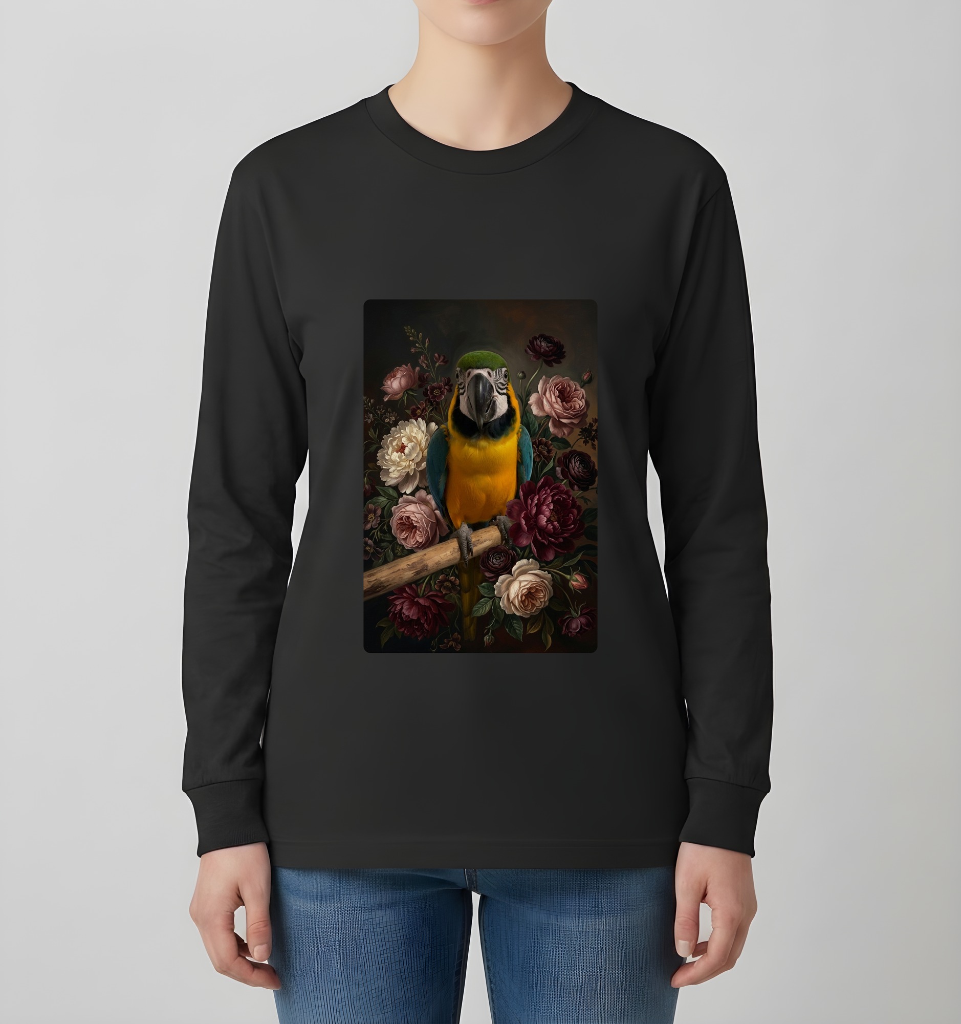 ルリコンゴウインコの長袖Tシャツ 4枚目