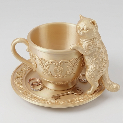 ペルシャ猫のアクセサリートレイ 1枚目
