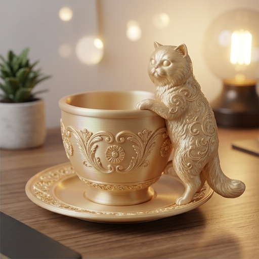 ペルシャ猫のアクセサリートレイ 2枚目