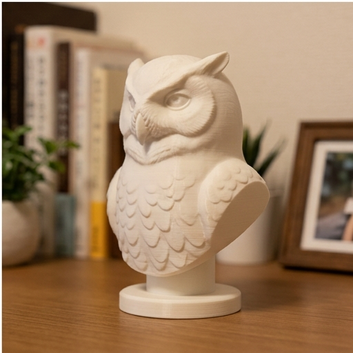シロフクロウの胸像 1枚目