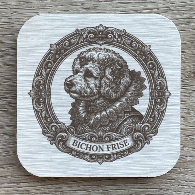 ビションフリーゼのルネサンス肖像画コースターセット