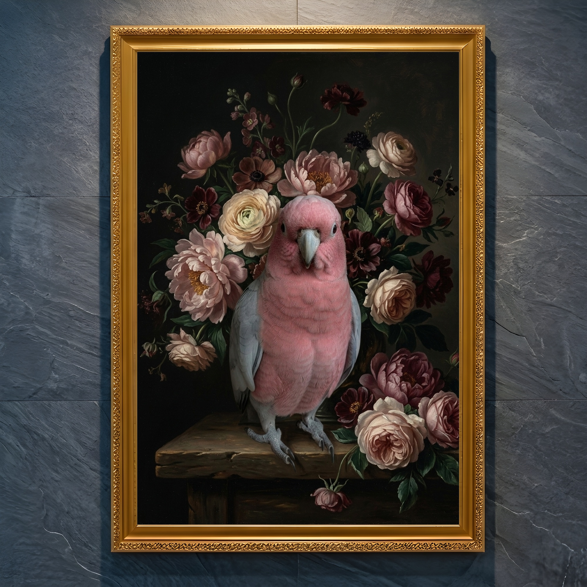 モモイロインコの額装プリント 1枚目