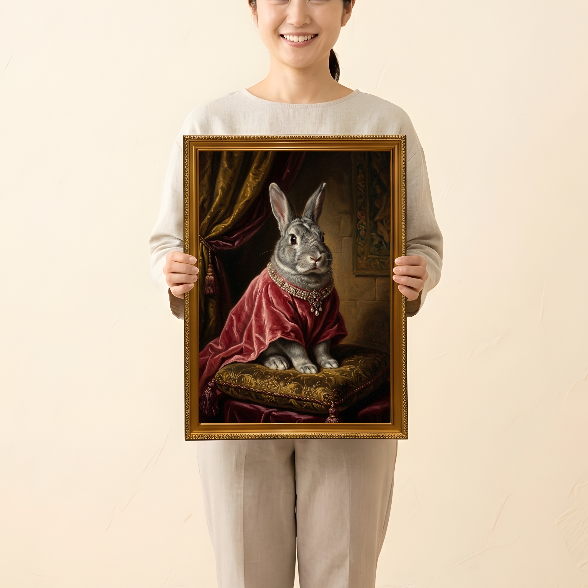 チンチラうさぎの額装プリント 2枚目