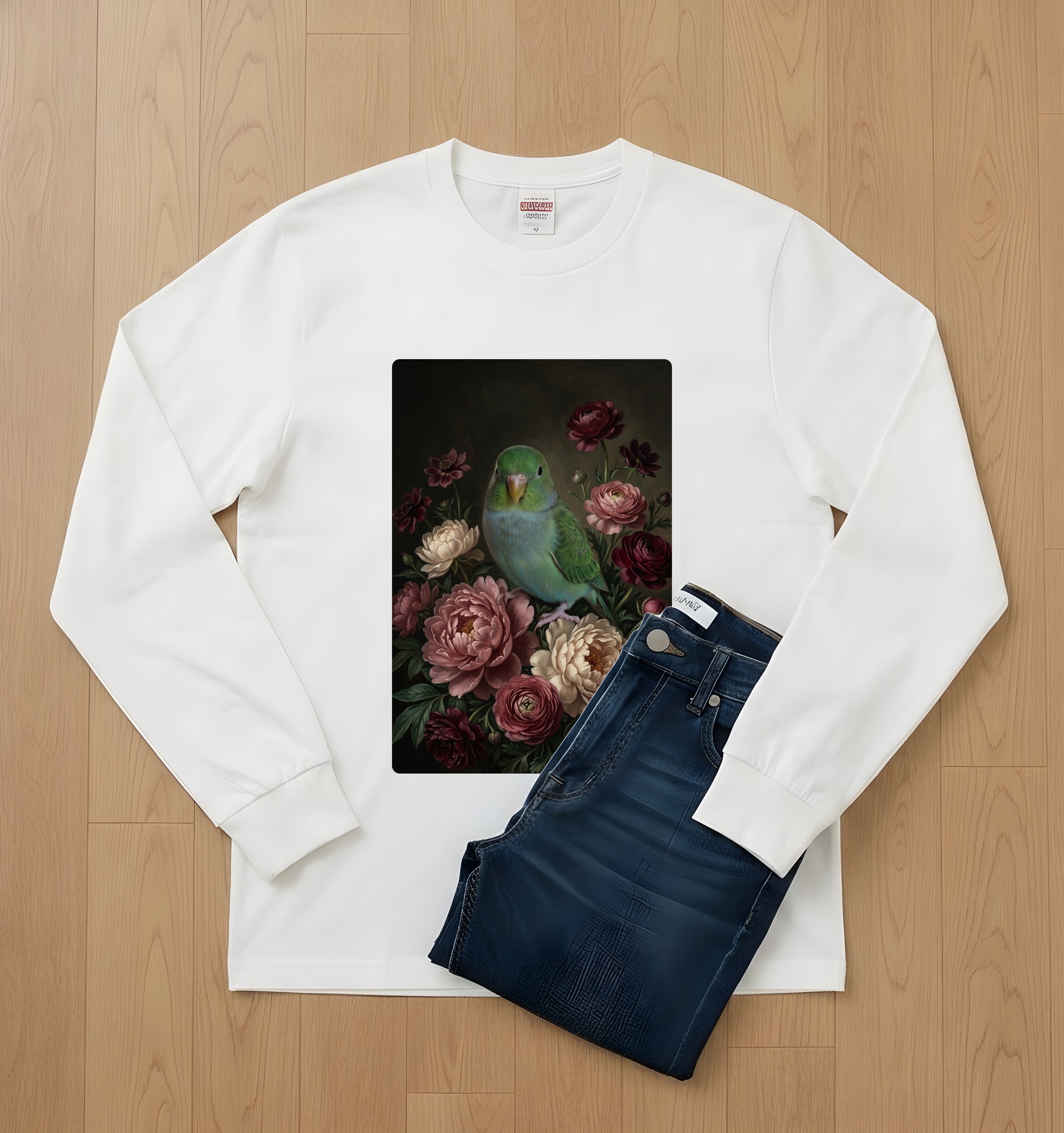 サザナミインコの長袖Tシャツ 2枚目